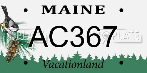 AC367 Maine License Plate