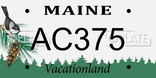 AC375 Maine License Plate
