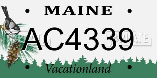 AC4339 Maine License Plate