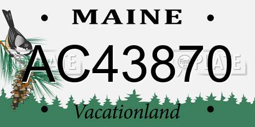 AC43870 Maine License Plate