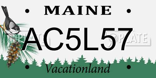 AC5L57 Maine License Plate