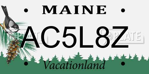 AC5L8Z Maine License Plate
