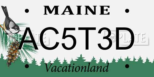 AC5T3D Maine License Plate