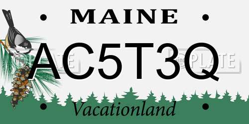 AC5T3Q Maine License Plate