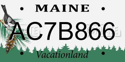AC7B866 Maine License Plate