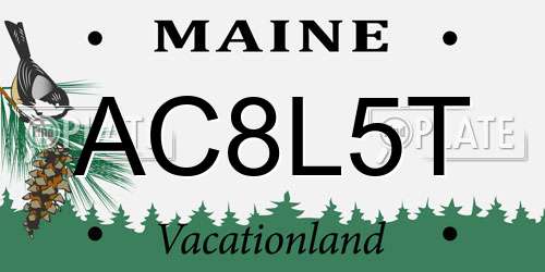 AC8L5T Maine License Plate