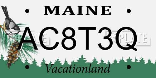 AC8T3Q Maine License Plate