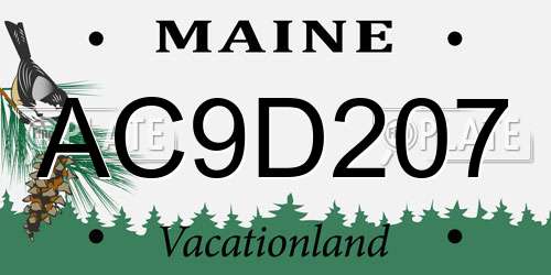 AC9D207 Maine License Plate
