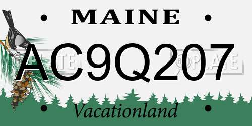 AC9Q207 Maine License Plate
