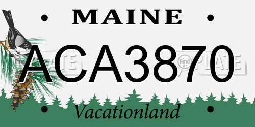 ACA3870 Maine License Plate