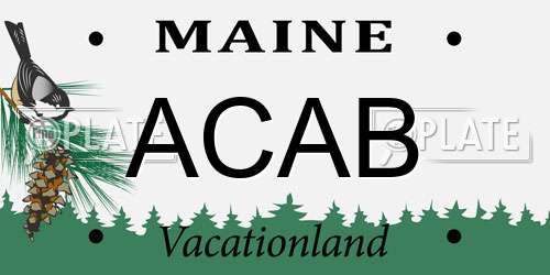 ACAB Maine License Plate