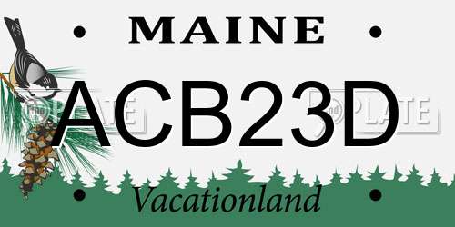 ACB23D Maine License Plate