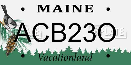 ACB23O Maine License Plate