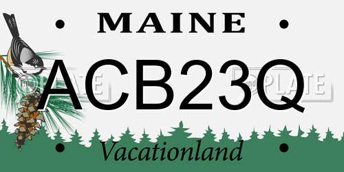 ACB23Q Maine License Plate