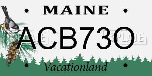 ACB73O Maine License Plate