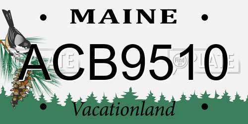 ACB9510 Maine License Plate