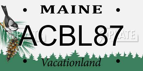 ACBL87 Maine License Plate