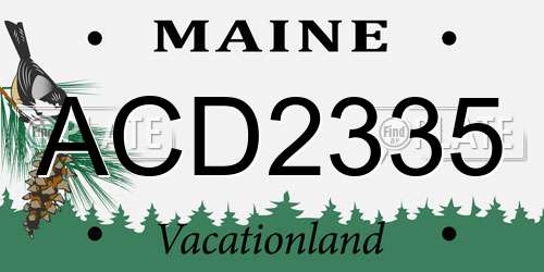 ACD2335 Maine License Plate