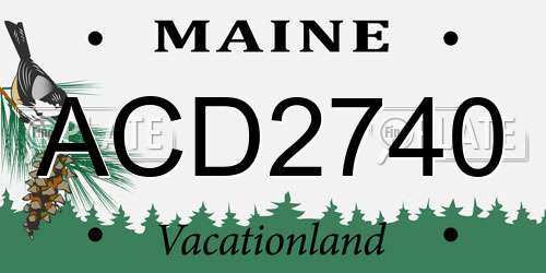 ACD2740 Maine License Plate