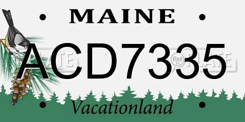 ACD7335 Maine License Plate