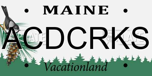 ACDCRKS Maine License Plate