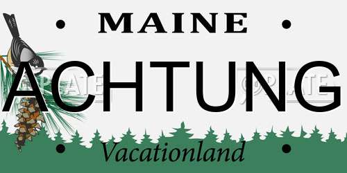 ACHTUNG Maine License Plate