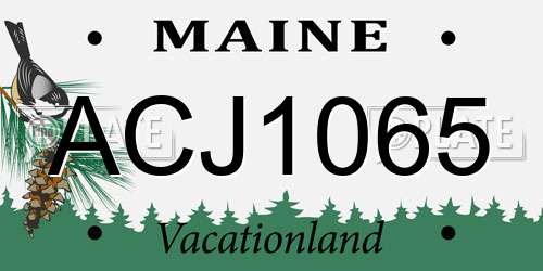 ACJ1065 Maine License Plate