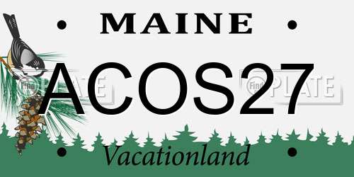 ACOS27 Maine License Plate