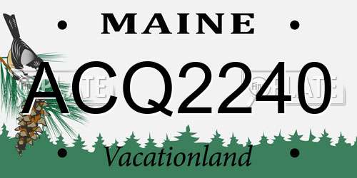 ACQ2240 Maine License Plate