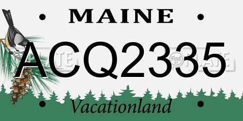ACQ2335 Maine License Plate