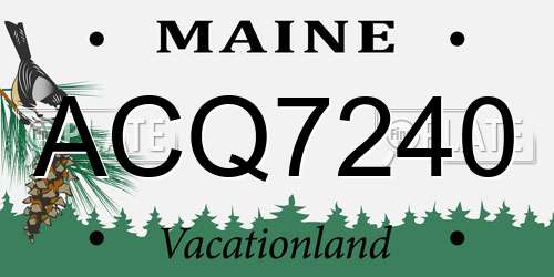 ACQ7240 Maine License Plate