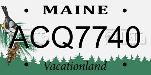 ACQ7740 Maine License Plate