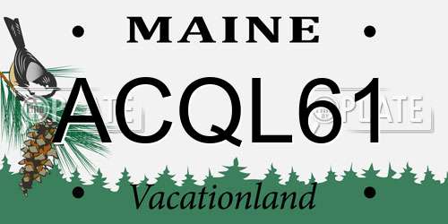 ACQL61 Maine License Plate