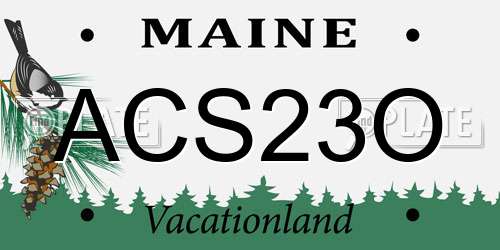 ACS23O Maine License Plate