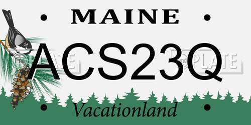 ACS23Q Maine License Plate