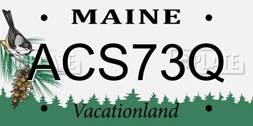 ACS73Q Maine License Plate