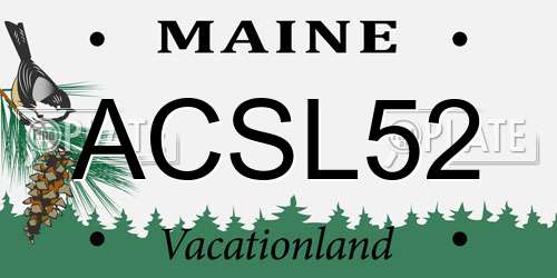 ACSL52 Maine License Plate