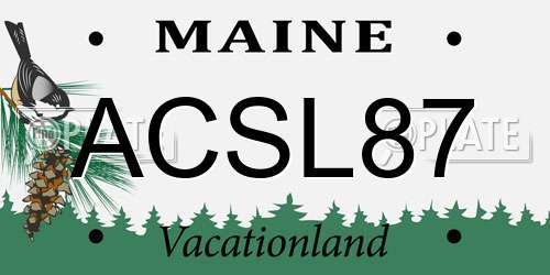 ACSL87 Maine License Plate