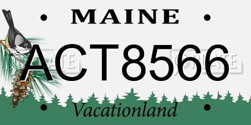 ACT8566 Maine License Plate