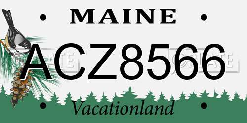 ACZ8566 Maine License Plate