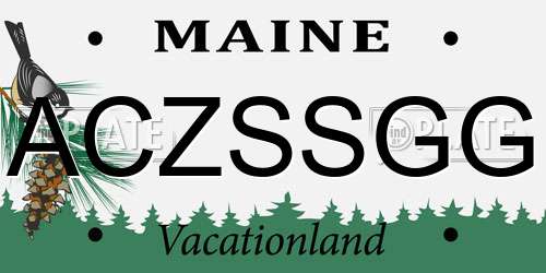 ACZSSGG Maine License Plate