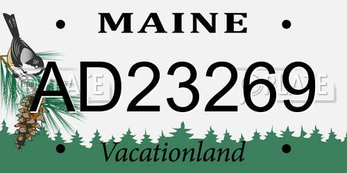 AD23269 Maine License Plate