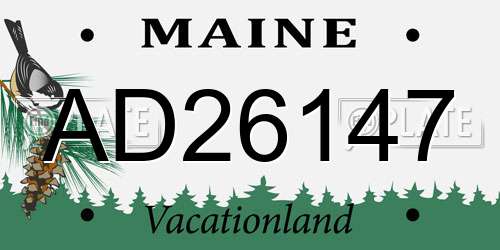 AD26147 Maine License Plate