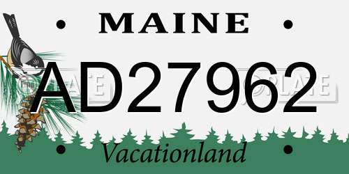 AD27962 Maine License Plate