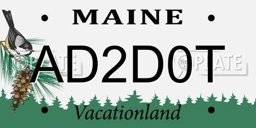 AD2D0T Maine License Plate