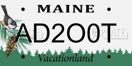 AD2O0T Maine License Plate