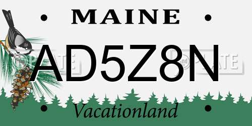 AD5Z8N Maine License Plate