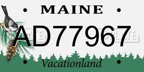 AD77967 Maine License Plate