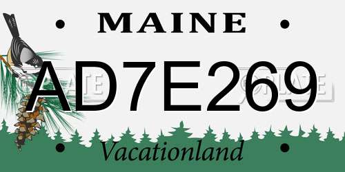 AD7E269 Maine License Plate