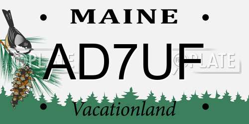 AD7UF Maine License Plate